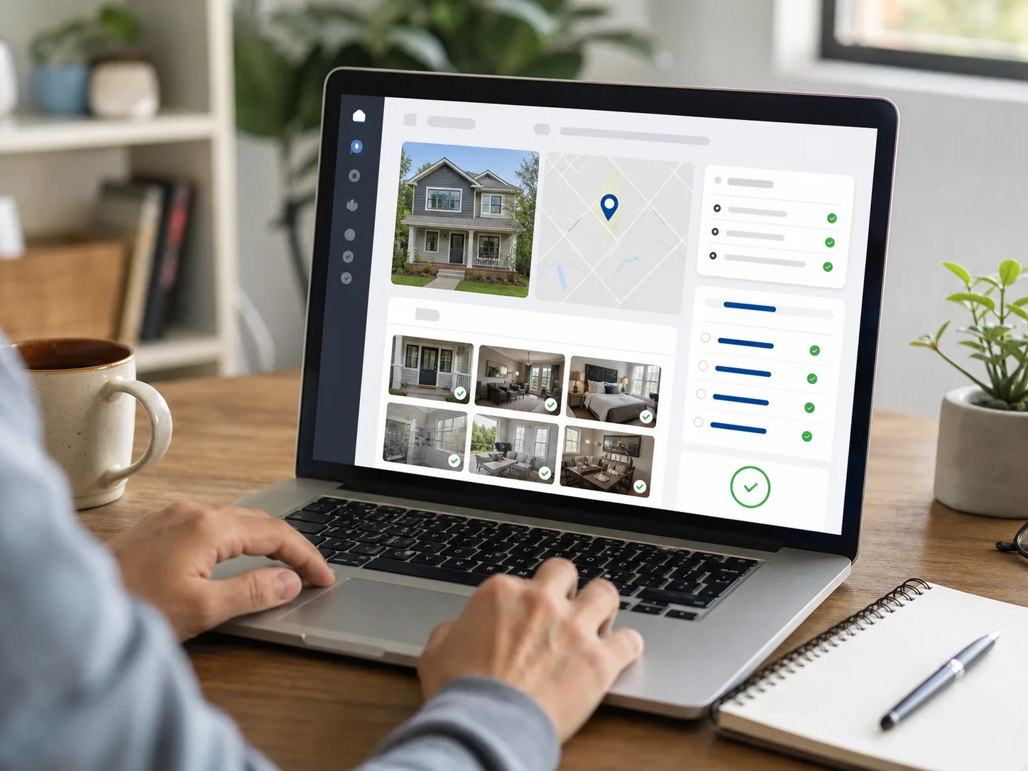Remote host reviewing a property proof report dashboard